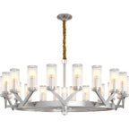 Luxury Copper Glass Drop Chandelier - Elegant Ceiling Light