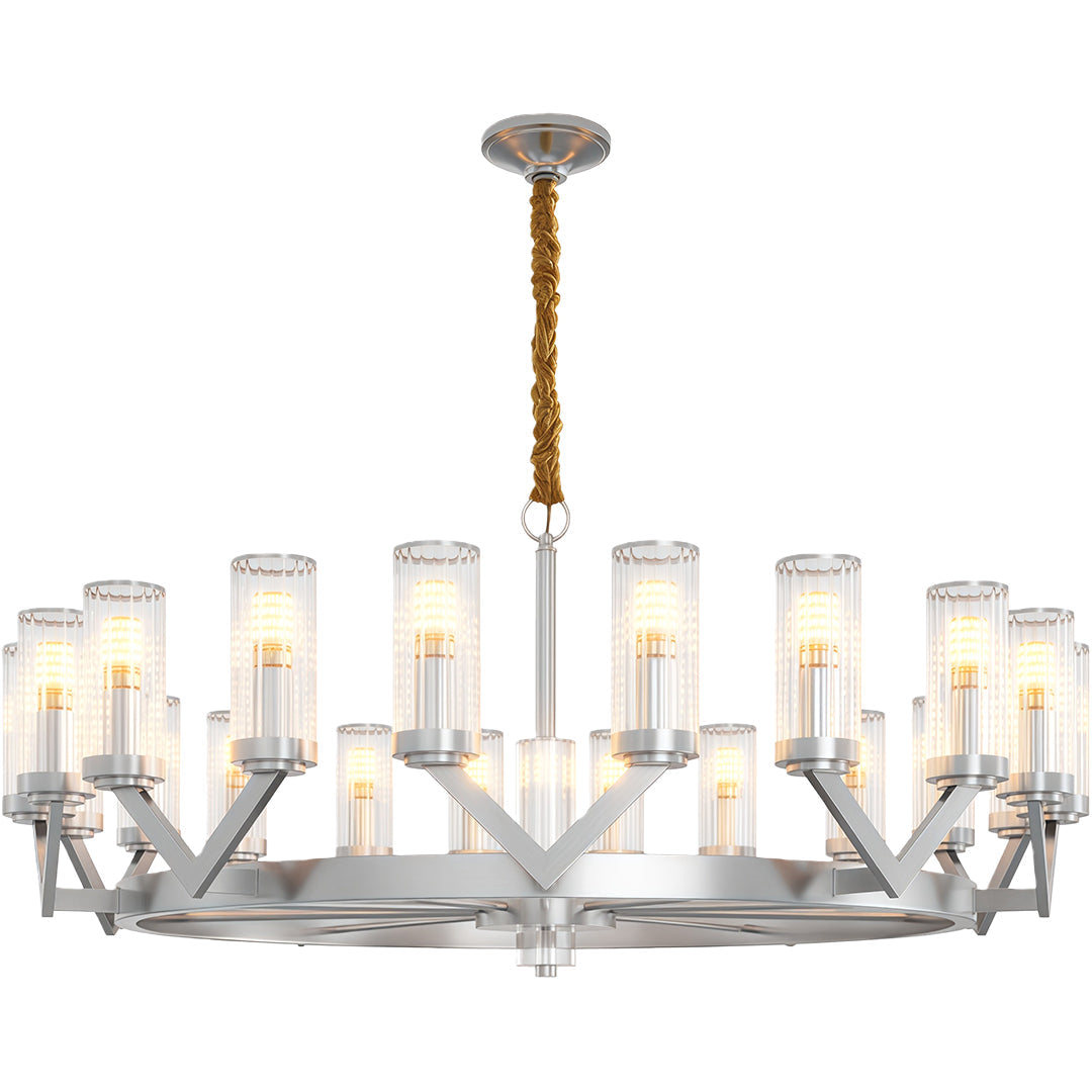 Luxury Copper Glass Drop Chandelier - Elegant Ceiling Light