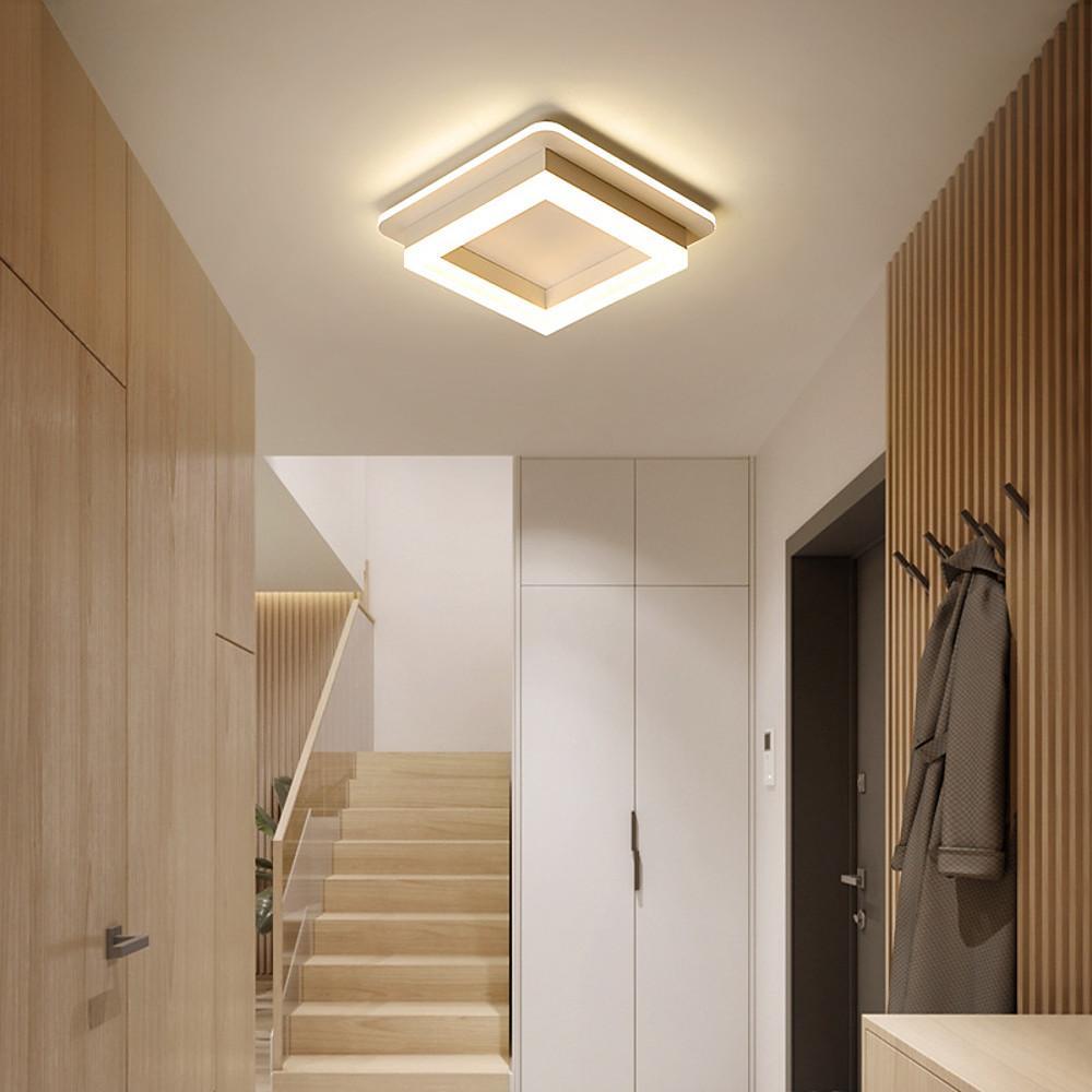 Modern LED Square Flush Mount Ceiling Light - Metal & Acrylic Design