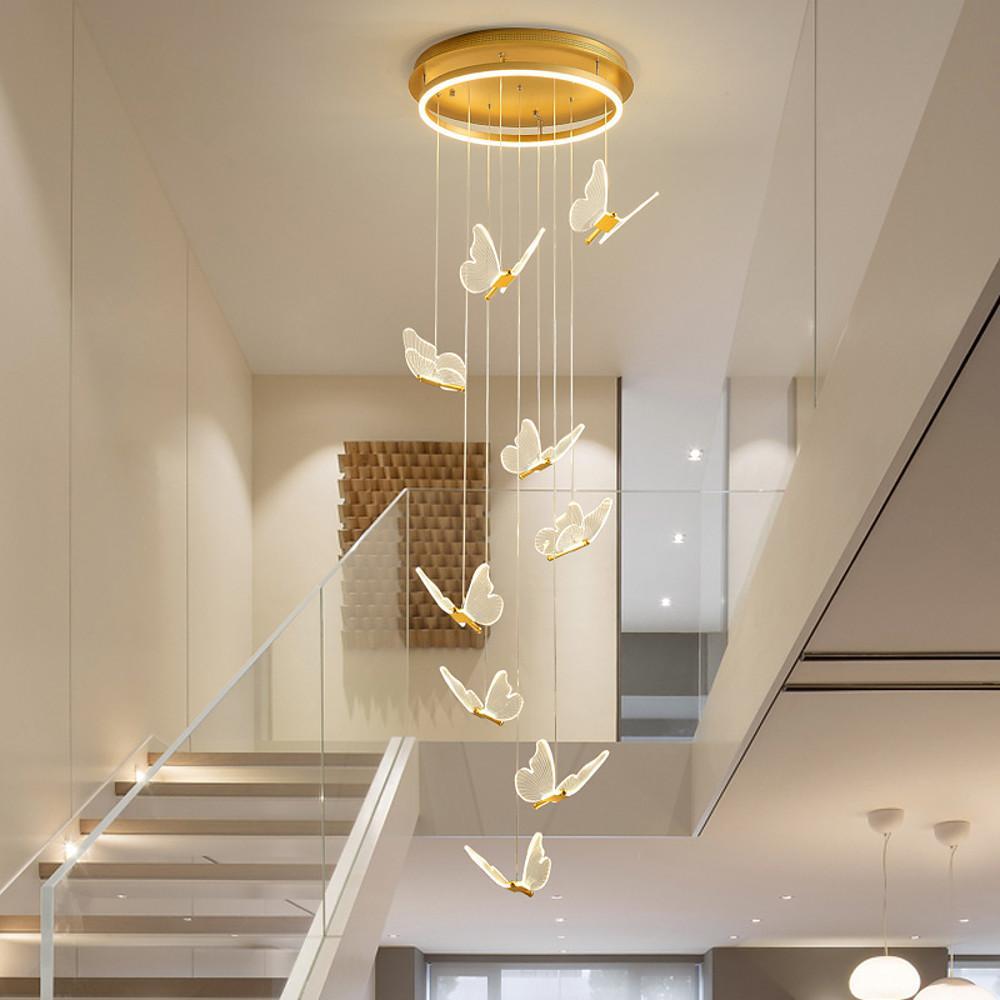 Modern Butterfly Chandelier - Metal and Acrylic Ceiling Light