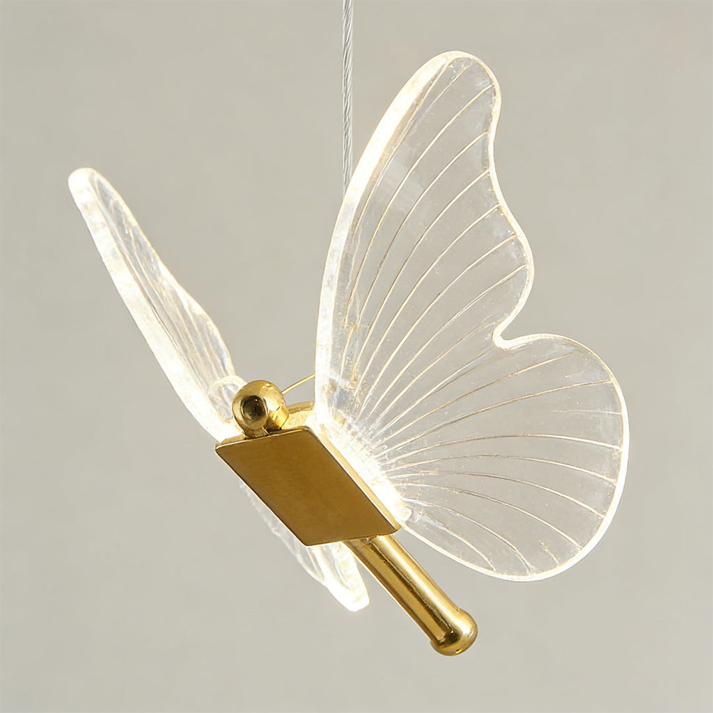 Modern Butterfly Chandelier - Metal and Acrylic Ceiling Light