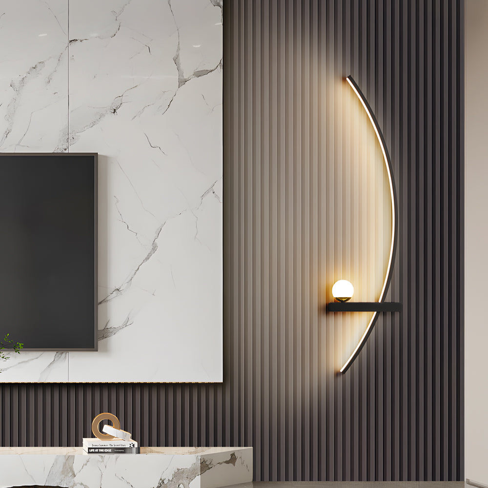 Modern LED Curved Wall Light - Elegant Fixture for Home & Living Room