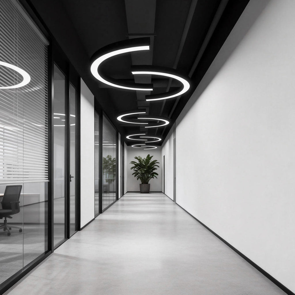 Set of 2 C-Shaped Pendant Lights - Minimalist Arc Design for Modern Spaces