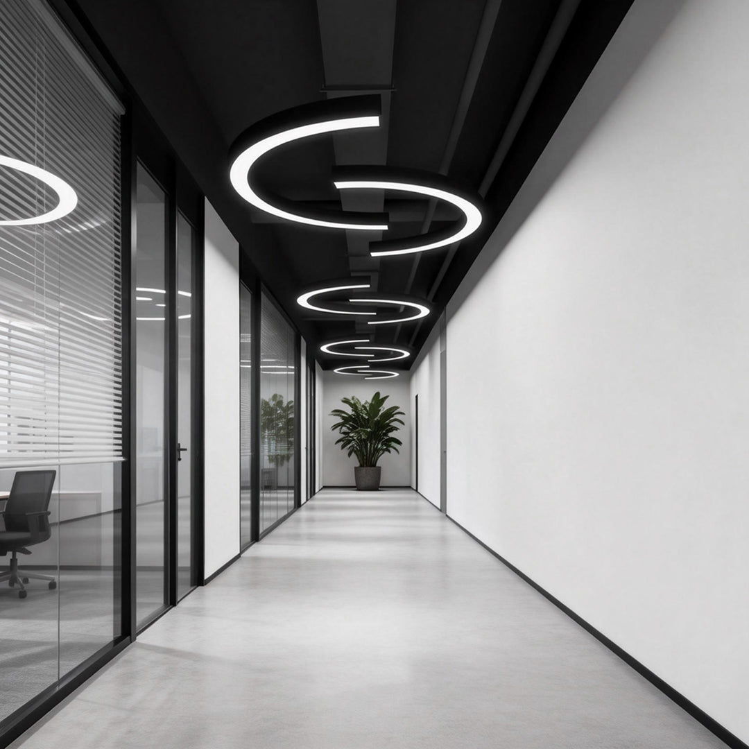 Set of 2 C-Shaped Pendant Lights - Minimalist Arc Design for Modern Spaces