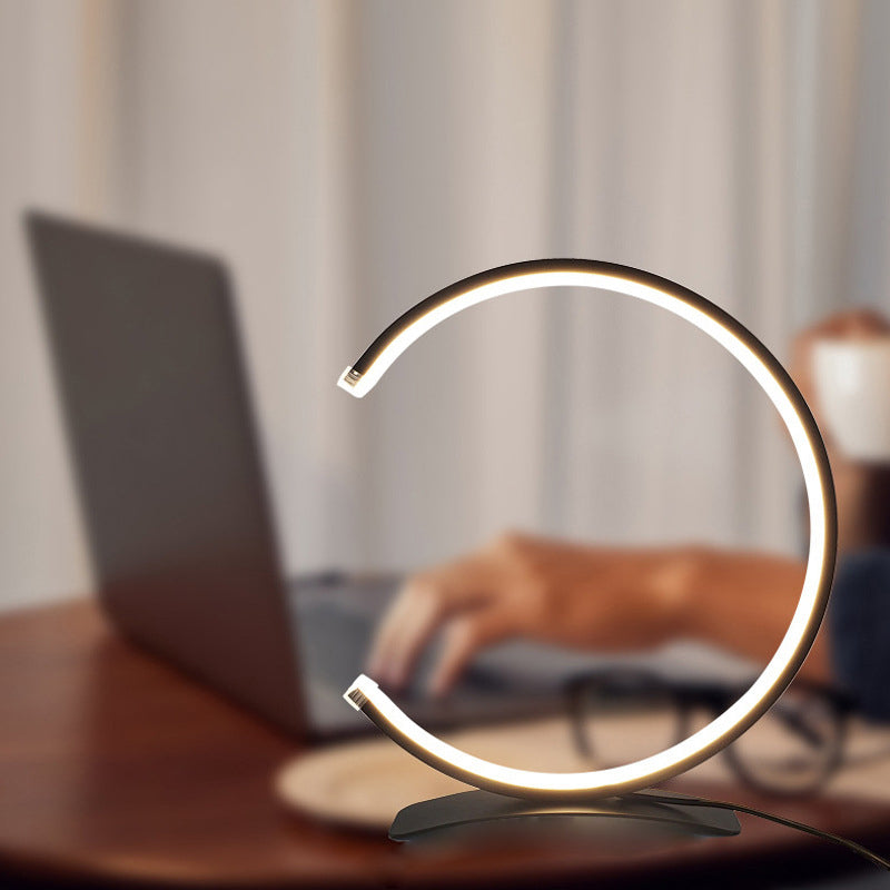 Modern C-Shaped Touch-Control LED Table Lamp