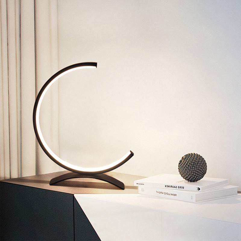 Modern C-Shaped Touch-Control LED Table Lamp
