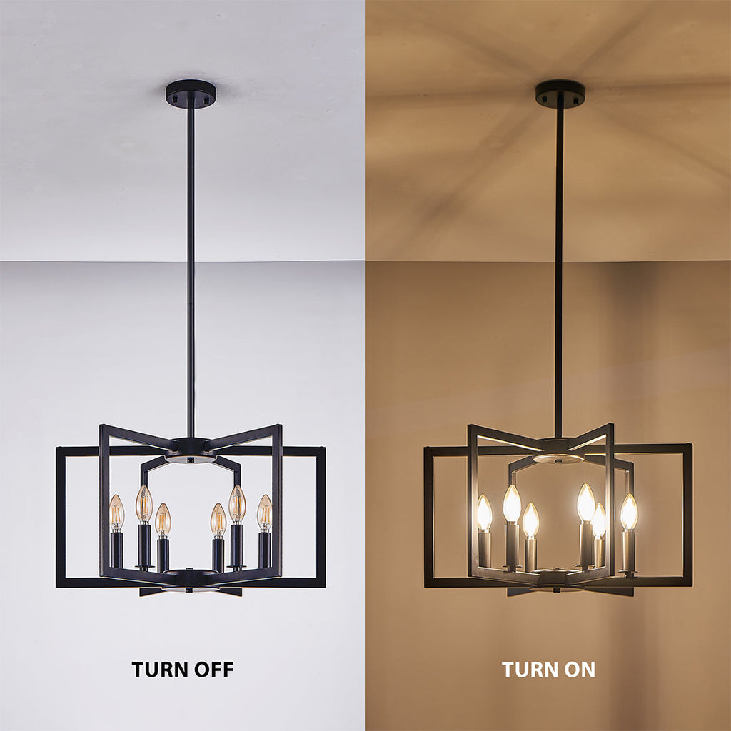 Industrial Multi-Head Candle Chandelier Ceiling Light