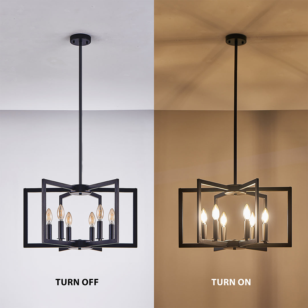 Industrial Multi-Head Candle Chandelier Ceiling Light