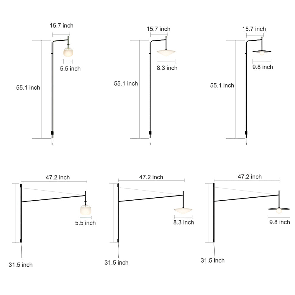 Modern Minimalist Metal LED Cantilever Wall Lamp