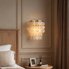 Modern Coastal LED Capiz Shell Wall Sconces