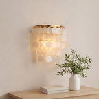Modern Coastal LED Capiz Shell Wall Sconces