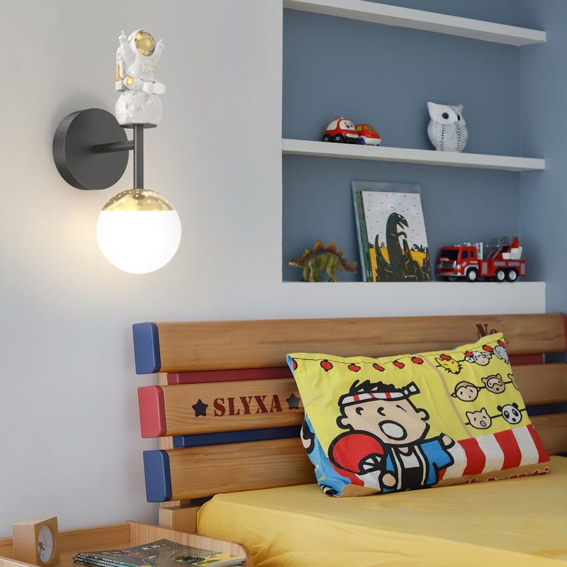 Modern Cartoon Astronaut LED Wall Sconces with 3-Step Dimming