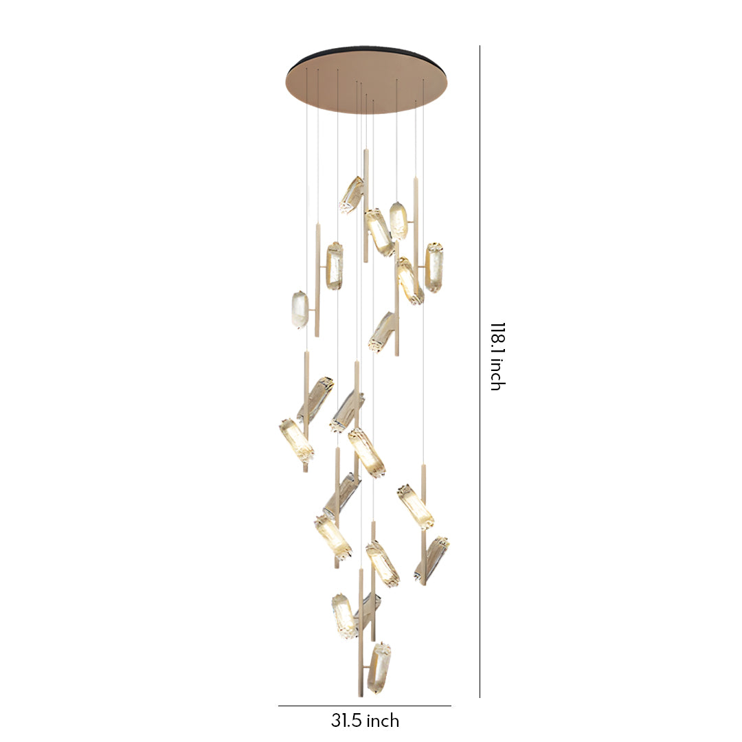 Luxury Acrylic LED Staircase Chandelier - Elegant Ceiling Light