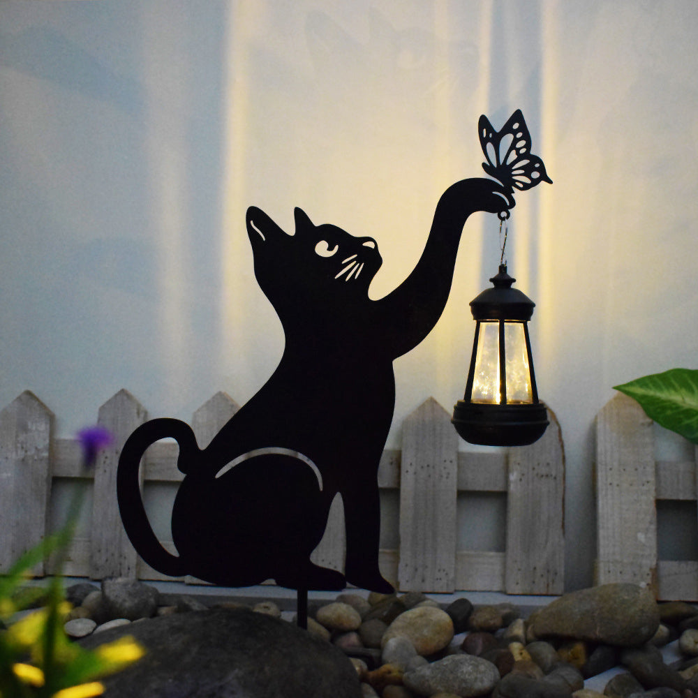 Premium Cat Silhouette Waterproof Solar LED Light