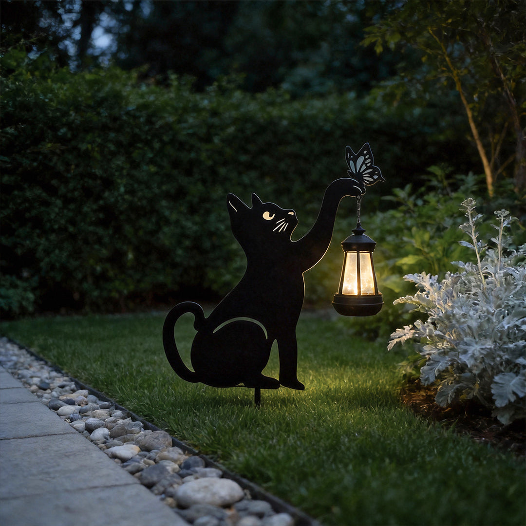 Premium Cat Silhouette Waterproof Solar LED Light