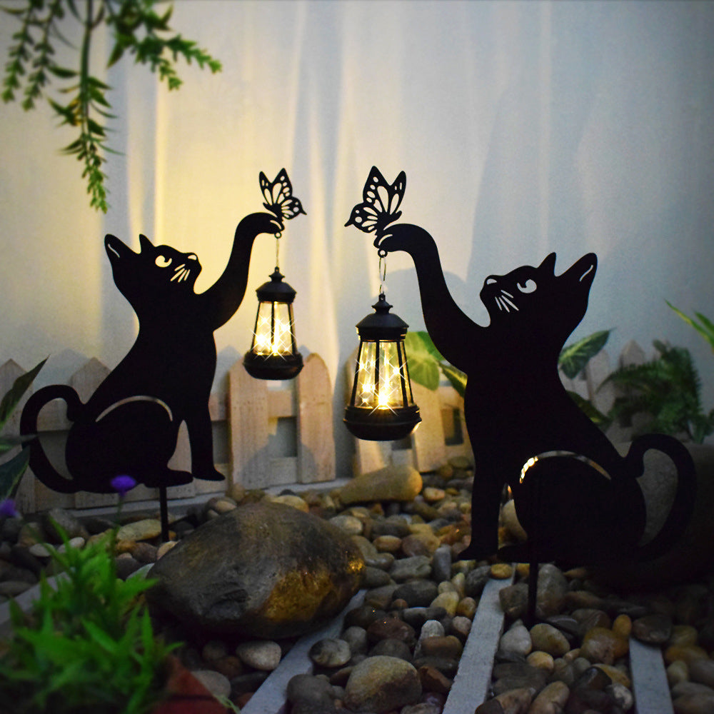 Premium Cat Silhouette Waterproof Solar LED Light