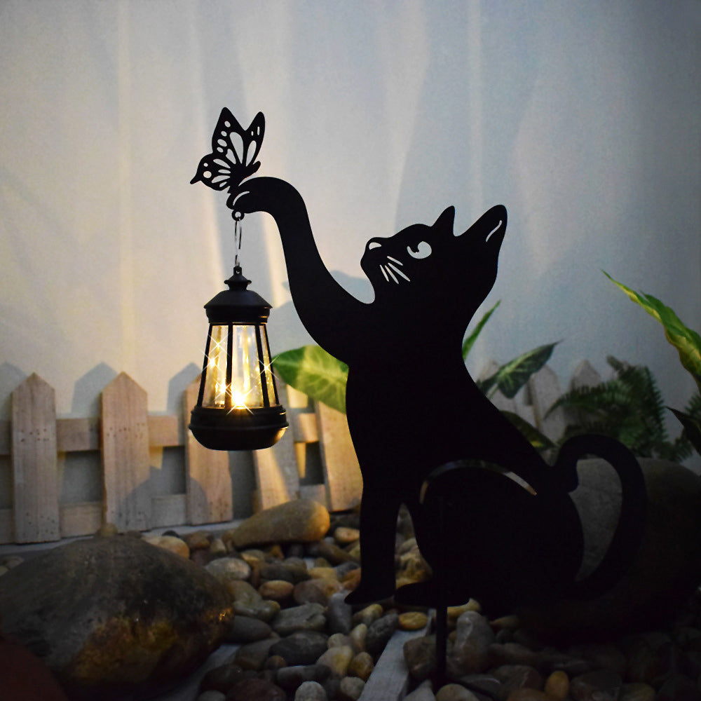 Premium Cat Silhouette Waterproof Solar LED Light