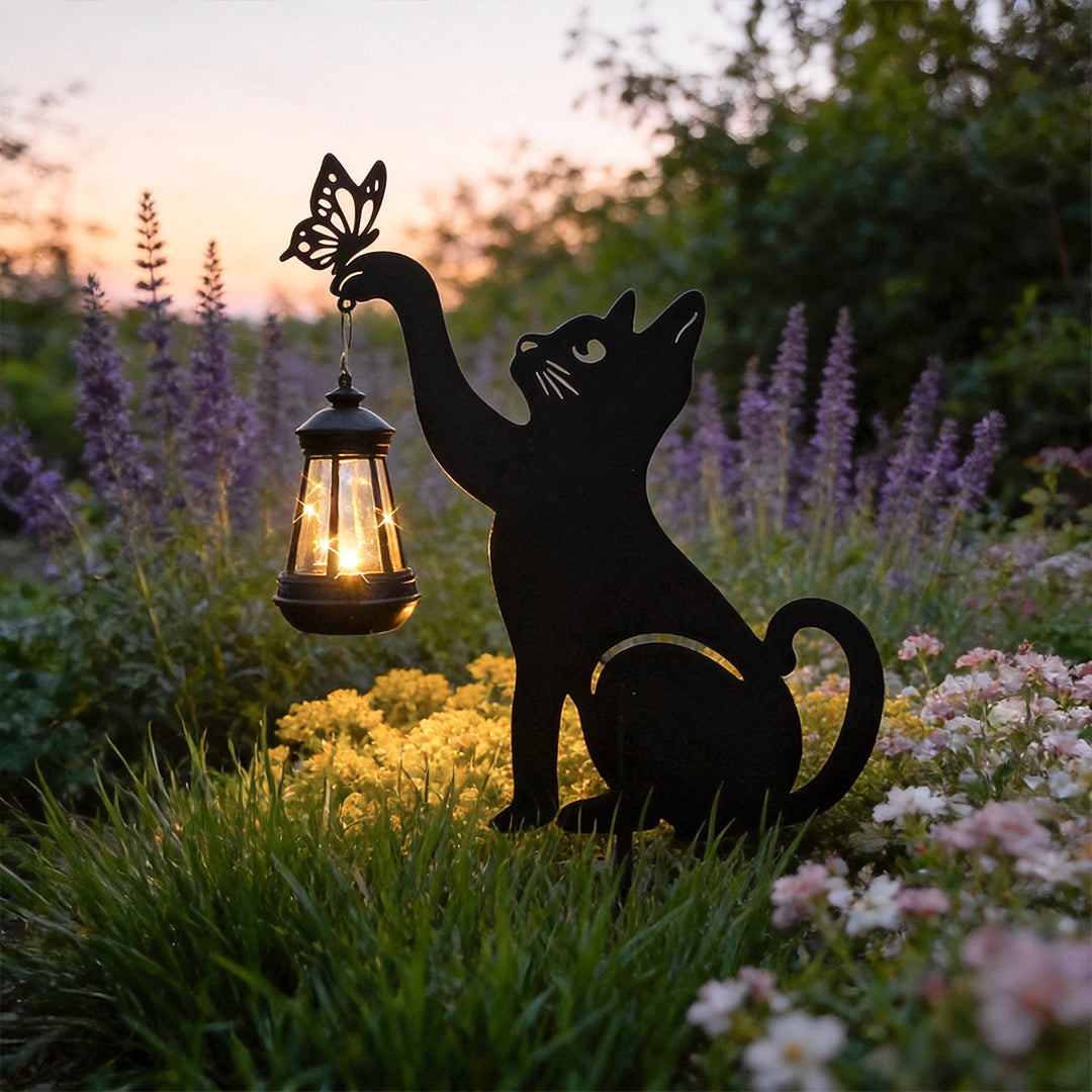 Premium Cat Silhouette Waterproof Solar LED Light