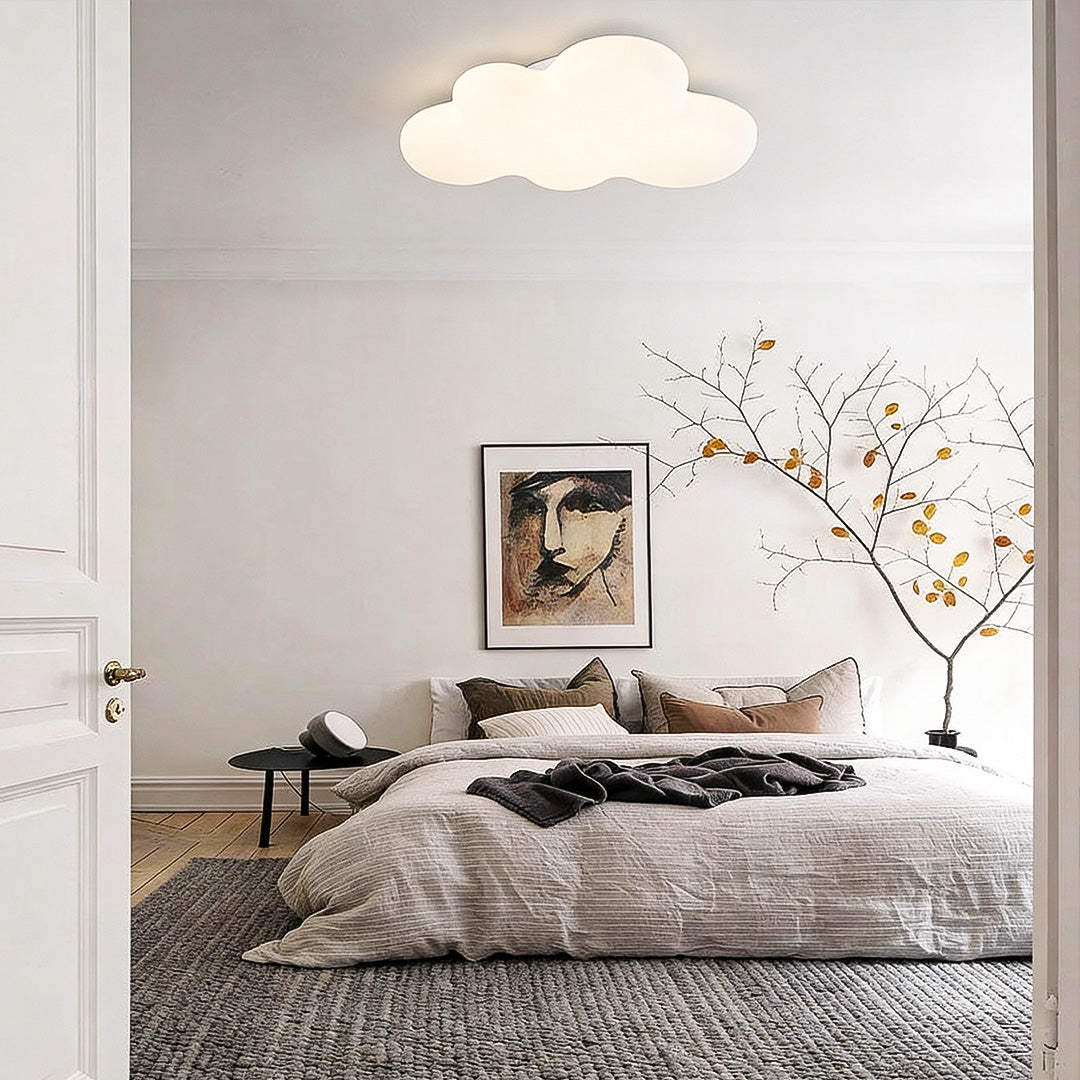 Modern Off-White LED Flush Mount Ceiling Cloud Light