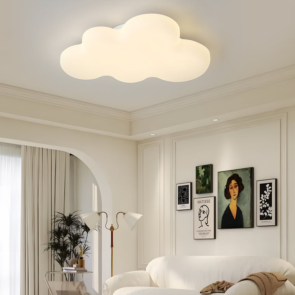 Modern Off-White LED Flush Mount Ceiling Cloud Light