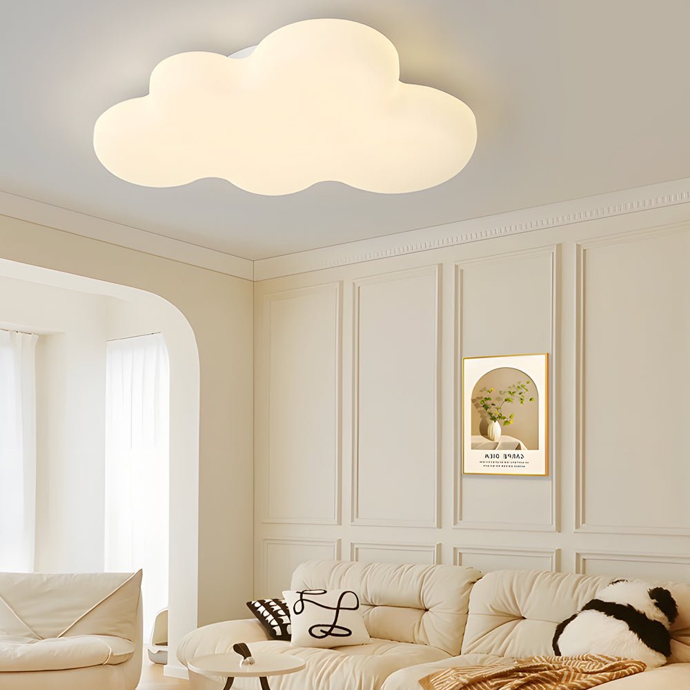 Modern Off-White LED Flush Mount Ceiling Cloud Light