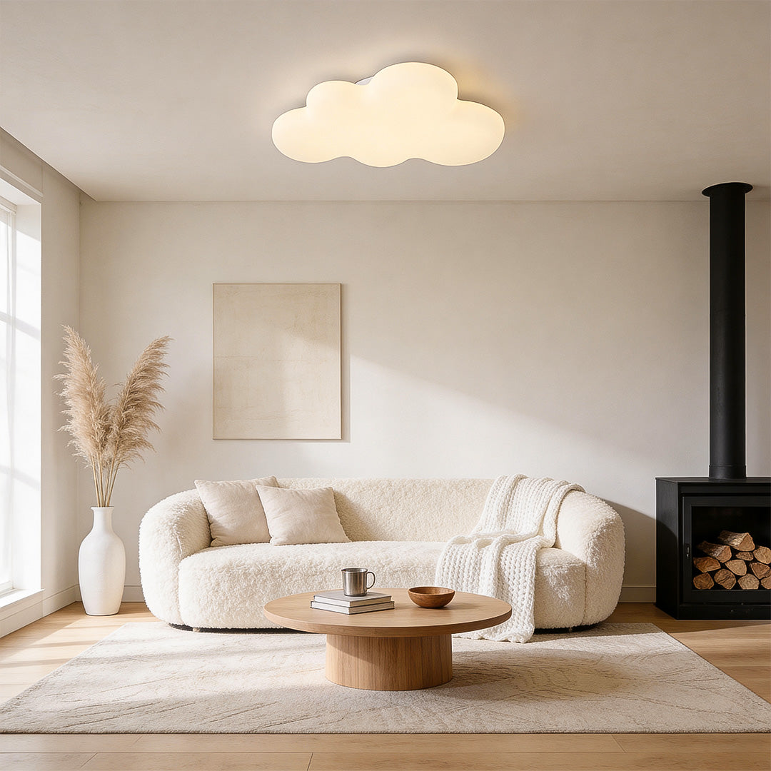 Modern Off-White LED Flush Mount Ceiling Cloud Light