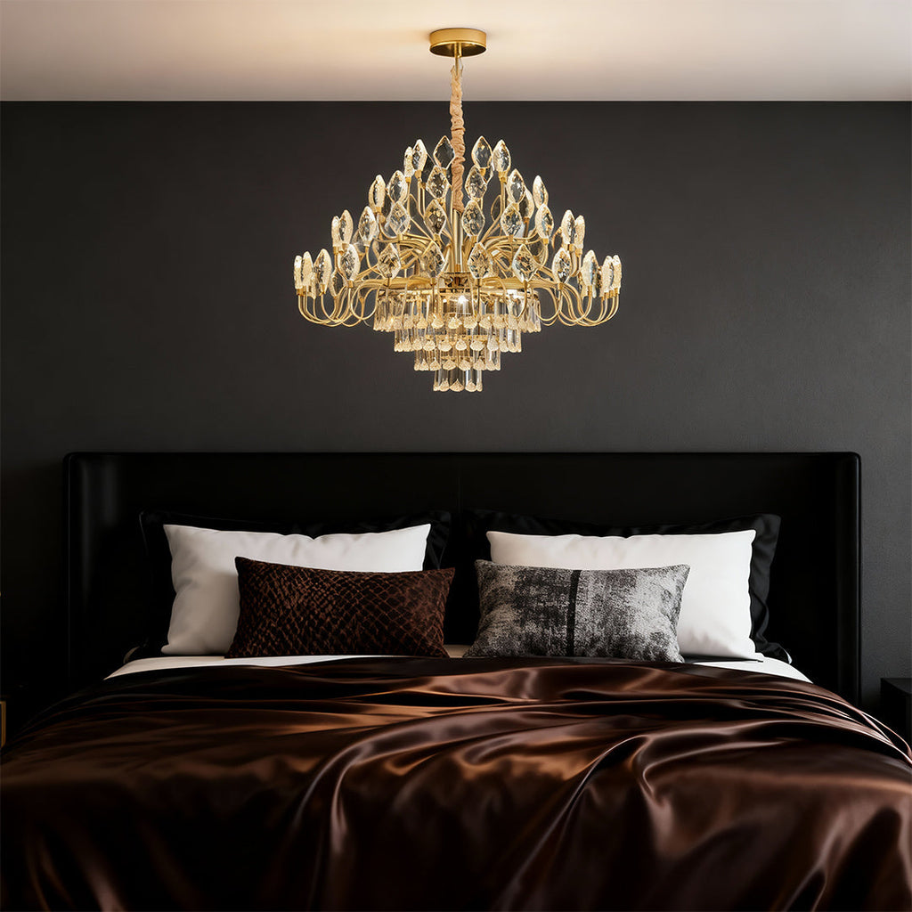Luxury Gold Crystal LED Chandelier - Elegant Ceiling Light