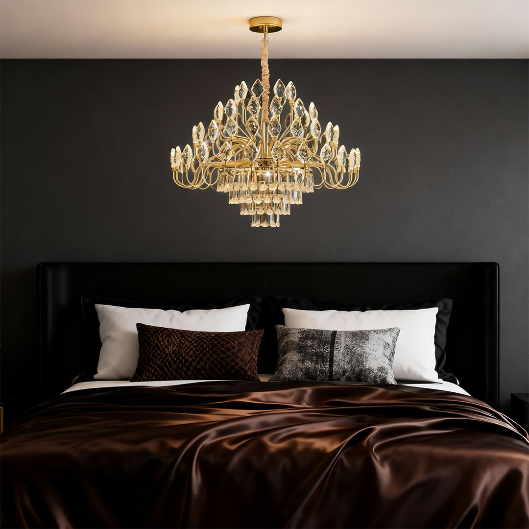 Luxury Gold Crystal LED Chandelier - Elegant Ceiling Light