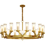 Luxury Copper Glass Drop Chandelier - Elegant Ceiling Light
