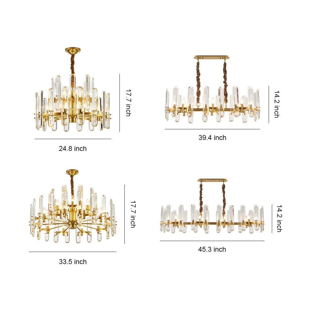 Modern Brass and Glass Chandelier Ceiling Light