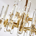 Modern Brass and Glass Chandelier Ceiling Light