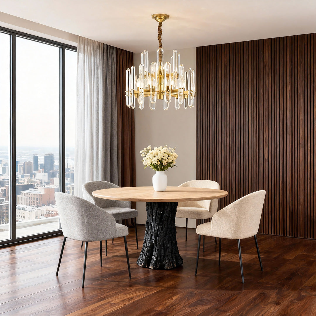 Modern Brass and Glass Chandelier Ceiling Light