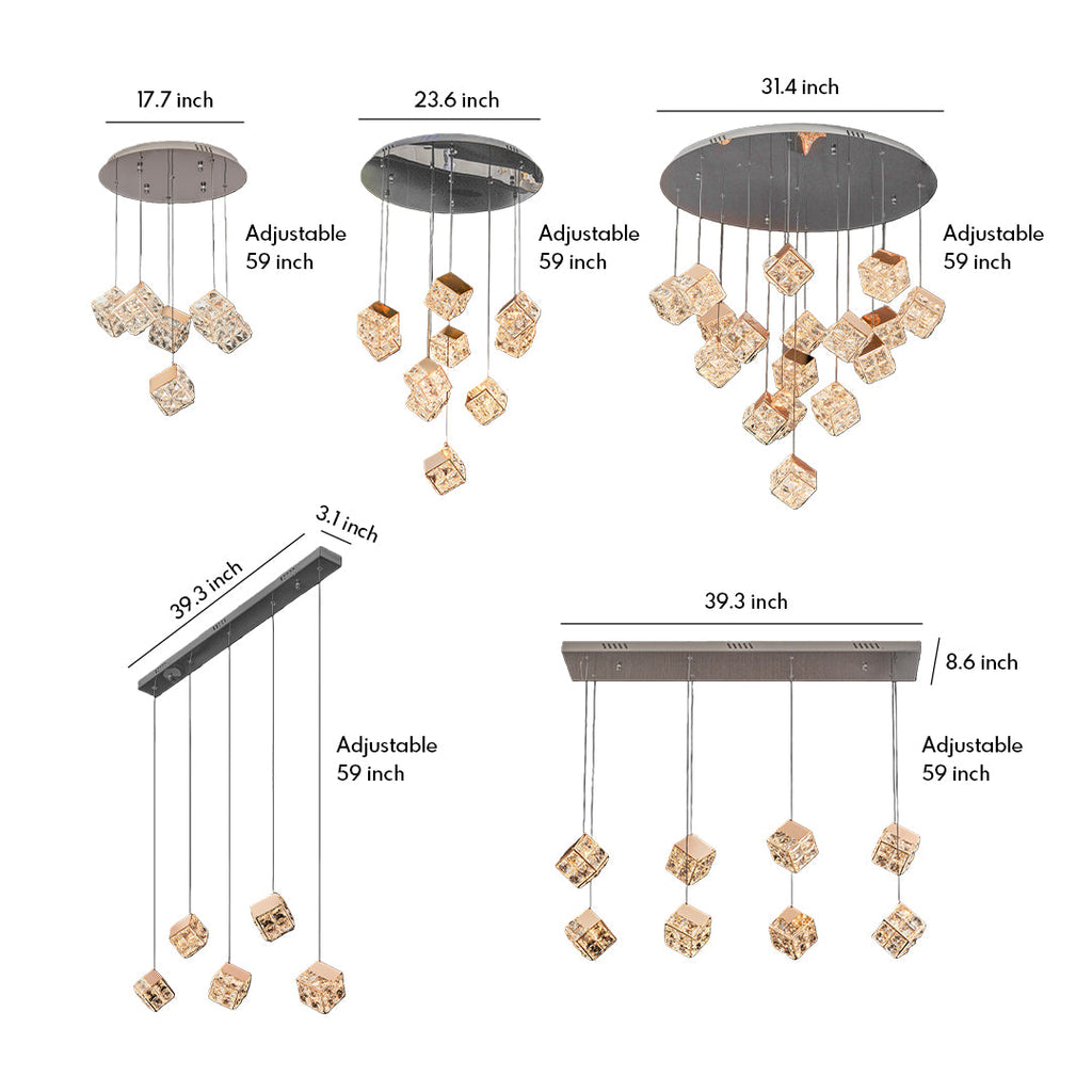 Luxury Crystal Chandelier - Rubik's Cube Ceiling Light