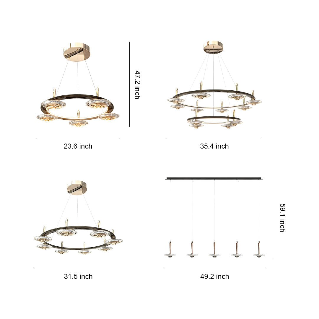 Luxury Round Crystal Chandelier Ceiling Light