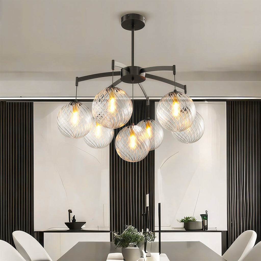 Premium Copper and Glass Ball Chandelier Ceiling Light