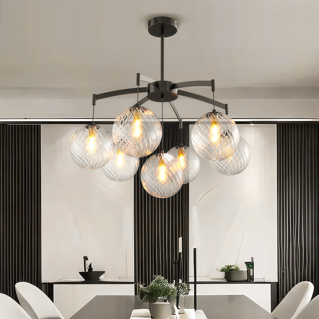 Premium Copper and Glass Ball Chandelier Ceiling Light