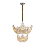 Luxury Copper and Glass Large Modern Chandelier