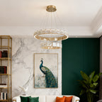 Italian Luxury Crystal Chrome Chandelier Ceiling Light