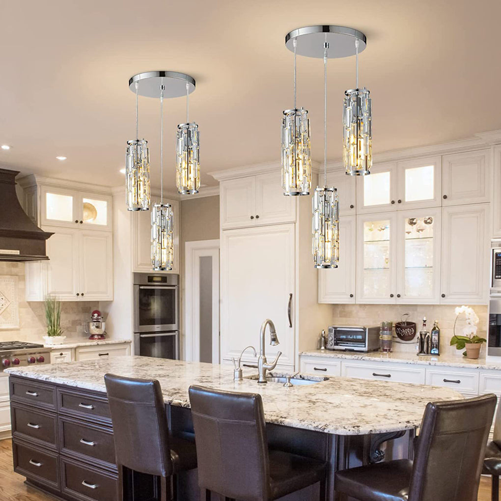 Mini Crystal Pendant Light - Elegant Island Ceiling Fixture