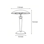 Retro Chrome Mushroom Lamp with Wooden Rod