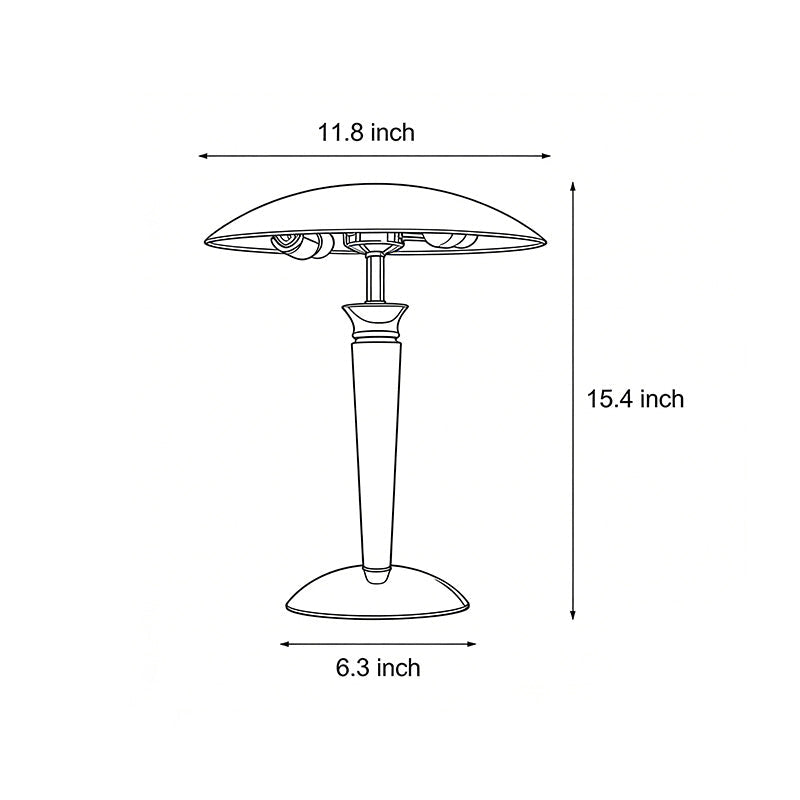 Retro Chrome Mushroom Lamp with Wooden Rod