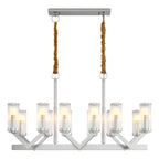 Luxury Copper Glass Drop Chandelier - Elegant Ceiling Light