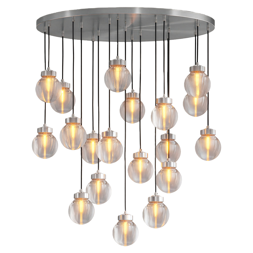 Luxury Copper and Glass Chandelier - Modern Ceiling Light