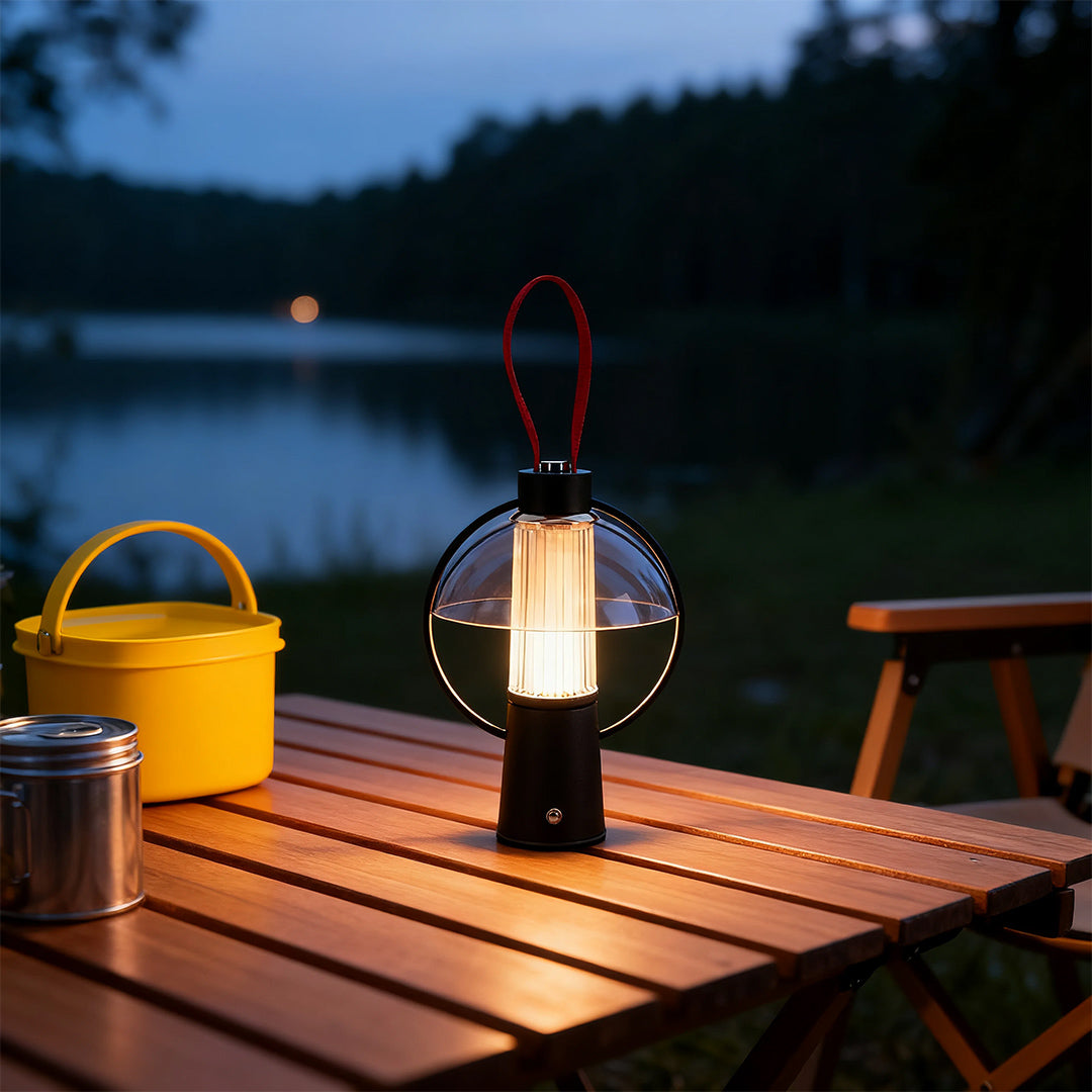 Premium Circle Table Lamp with Iron Base and Acrylic Shade