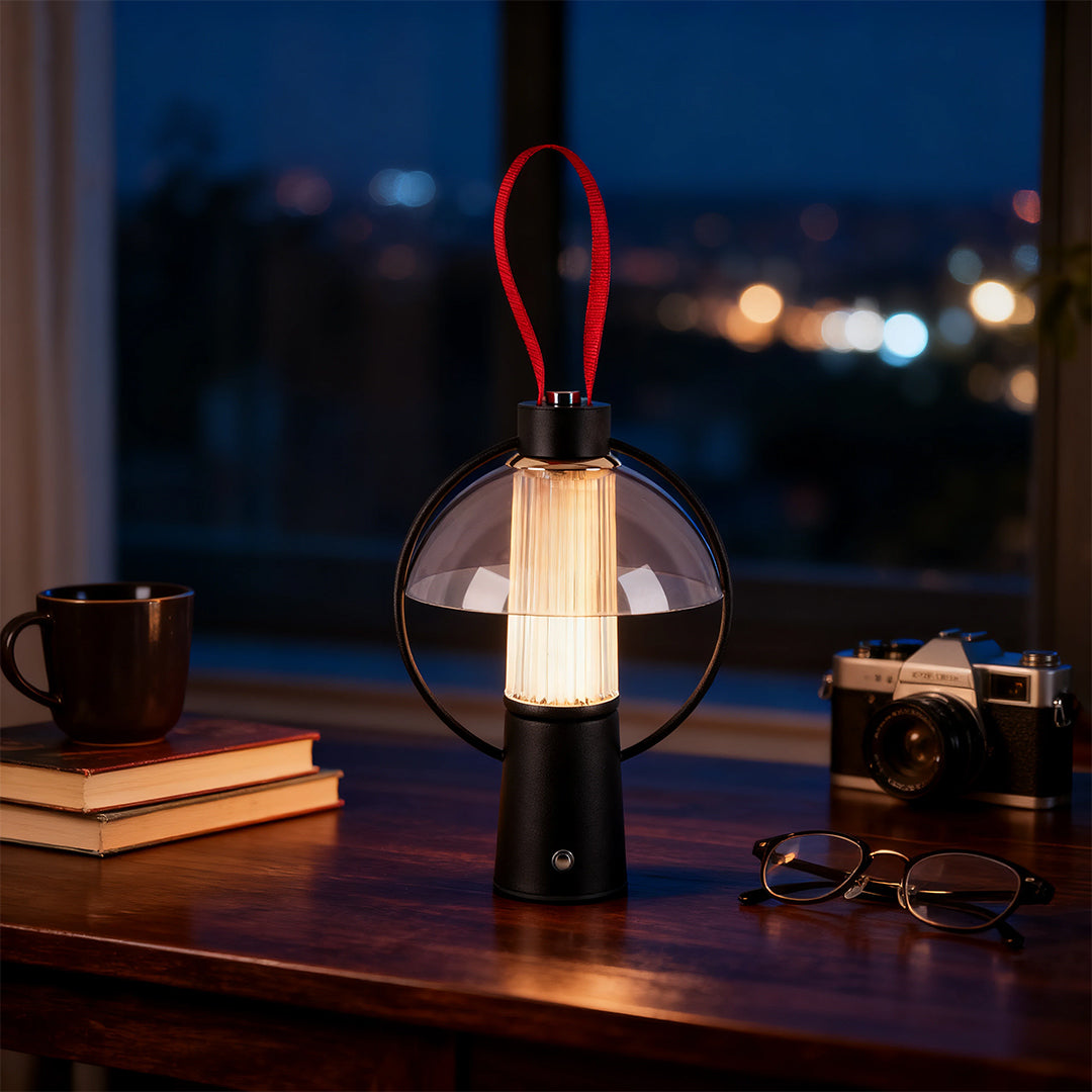 Premium Circle Table Lamp with Iron Base and Acrylic Shade