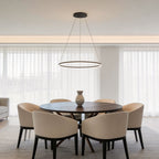 Modern Black LED Ring Chandelier - Aluminum Ceiling Light