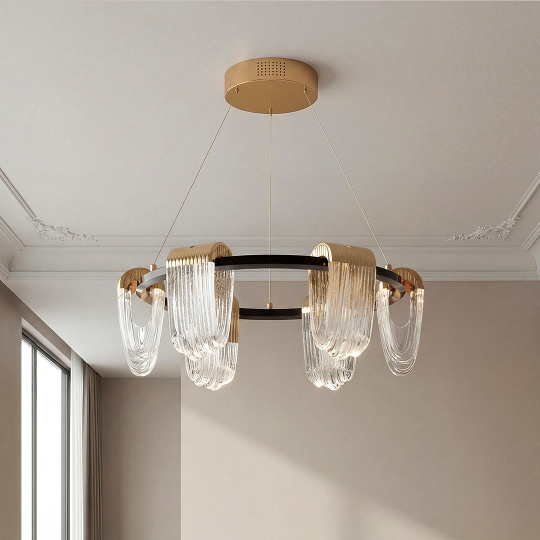 Modern Minimalist Circular Metal Chandelier Ceiling Light