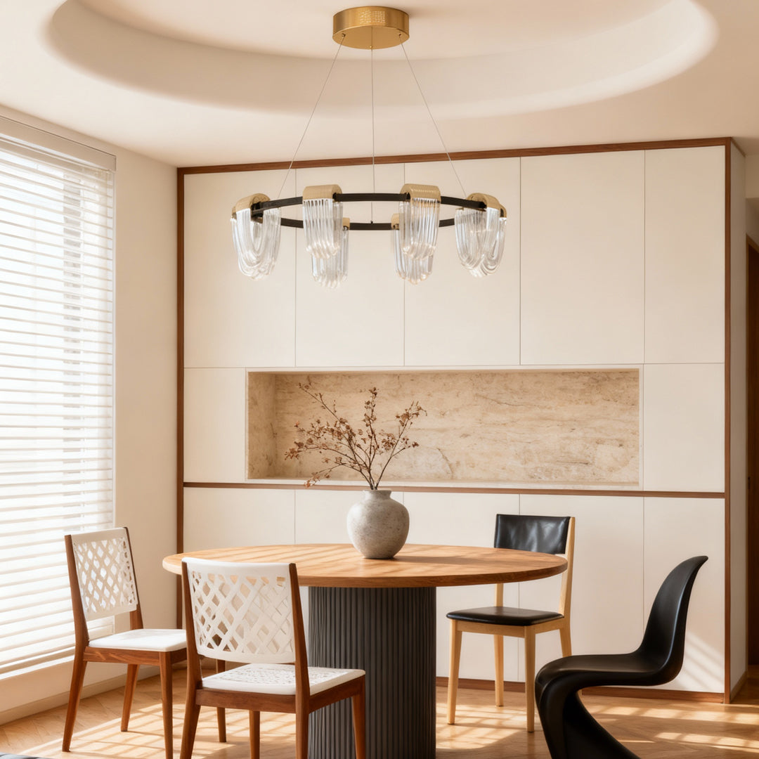 Modern Minimalist Circular Metal Chandelier Ceiling Light
