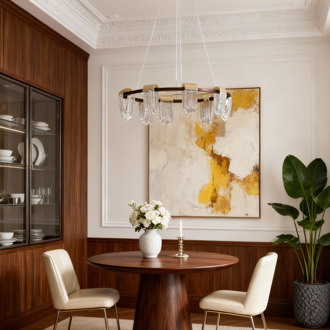 Modern Minimalist Circular Metal Chandelier Ceiling Light