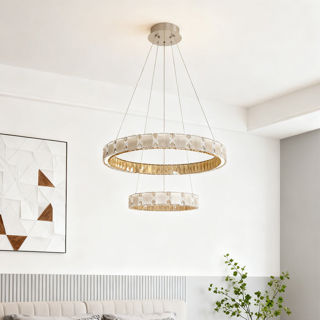 Italian Luxury Crystal Chrome Chandelier Ceiling Light